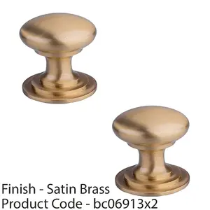 2 PACK - Victorian Tiered Door Knob - 50mm Satin Brass Cabinet Pull Handle Round Rose