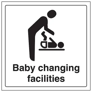 Baby Changing Facilities Door Sign - Adhesive Vinyl - 200x200mm (x3)