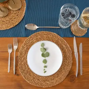 Argon Tableware - Round Woven Typha Placemats - 30cm - Pack of 6