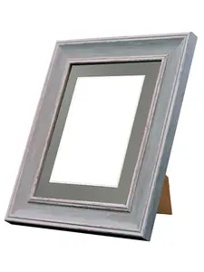 Scandi Distressed Blue Frame with Dark Grey Mount for Image Size 4.5 x 2.5 Inch