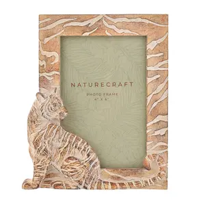 Naturecraft Wood Effect Tiger Photo Frame 4" x 6"