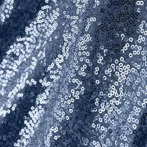 Neel Blue 70x108 Inch Rectangle Sequin Tablecloth, Navy