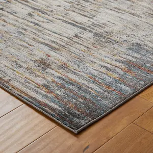 Modern Easy to Clean MultiColoured Abstract Living Room Dining Room Bedroom Rug-120cm X 180cm