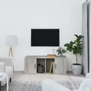 Berkfield TV Cabinet Concrete Grey 100x35x40 cm Engineered Wood