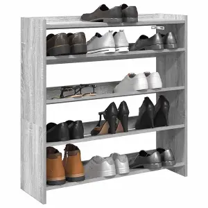 Berkfield Shoe Rack Grey Sonoma 80x25x81 cm Engineered Wood