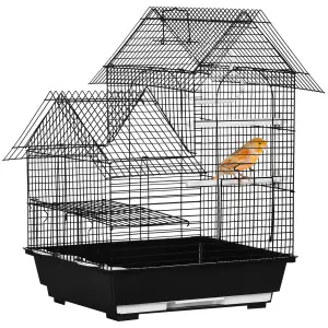 PawHut Metal Bird Cage, With Plastic Perch, Swing Ring, Handle, 39 x 33 x 47cm