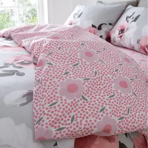 Pitzer Cotton Blend Floral Duvet Cover Set with Pillowcases Kingsize - 2 Standard Pillowcases