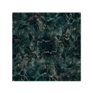 Dark Green Quartz Effect Premium Glass Kitchen Splashback W600mm x H650mm