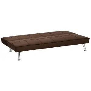 Beliani Retro Sofa Bed HASLE Brown