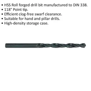 Premium 10 Pack 9.5mm HSS Drill Bits for Hand and Pillar Drills