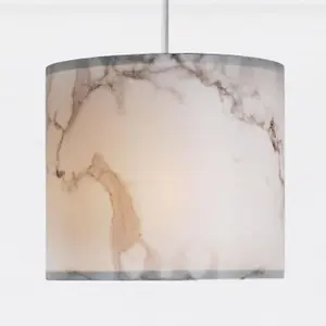 First Choice Lighting White Marble Print Ceiling Light Shade