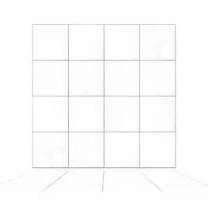 Walplus Spanish Retro White Square 3D Tile Stickers Multipack 64pcs