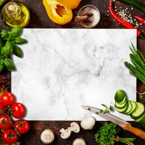 Textured Glass Chopping Board Marble Effect - Medium