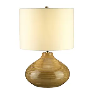 Elstead Bailey 1 Light Table Lamp Wood Effect, E27