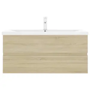 Berkfield Sink Cabinet with Built-in Basin Sonoma Oak Engineered Wood