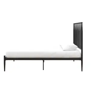 Giulia Modern Metal Bed Black, Double