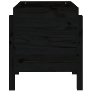 Berkfield Garden Planter Black 62x50x57 cm Solid Wood Pine