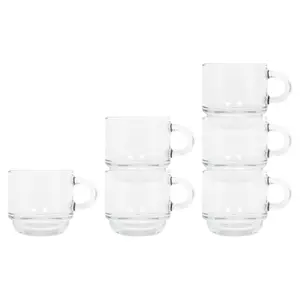 Cozy Stacking Glass Espresso Cups - 90ml - Pack of 6