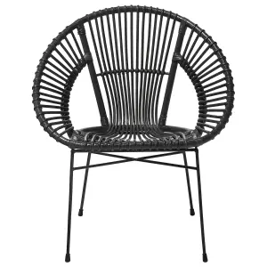 Dining Chair SARITA Rattan Black