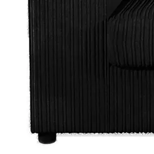 Luxor Jumbo Cord Fabric 2 Seater Sofa - Fullback Black