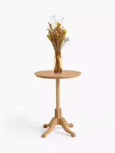 John Lewis Clemence Pedestal Side Table, Natural Oak