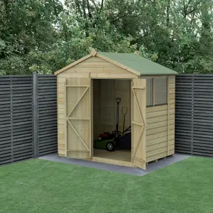 Forest Garden Beckwood 7x5 ft Pent Natural timber Wooden 2 door Shed with floor & 2 windows