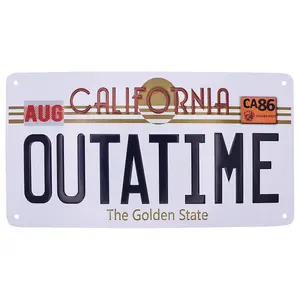 Back To The Future Replica Number Plate Tin Sign