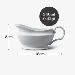 WM Bartleet & Sons Porcelain Gravy & Sauce Boat, 240ml