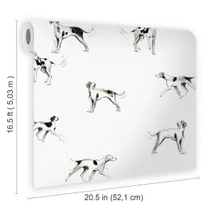 Joules White Dogs Smooth Wallpaper