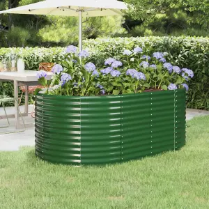 Berkfield Garden Planter Powder-coated Steel 175x100x68 cm Green