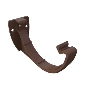 10 x Brown Half Round Fascia Gutter Brackets, Freeflow 112mm Rain Water Systems