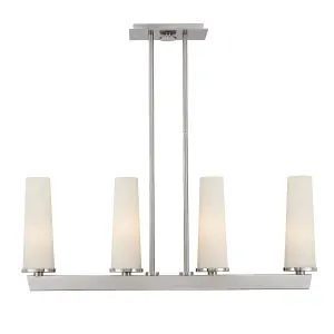 Elstead Chelsea Loft Contemporary 4 Light Pendant Brushed Nickel