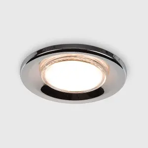 ValueLights Downlight Fire Rated Chrome Ceiling Light Fitting 6 Pack With Cool White Bulbs