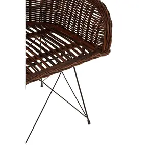 Interiors by Premier Natural Croco Rattan Chair, Easy to Clean Outdoor Chair, Arm & Backrest Rattan Armchair, Eco-friendly Chair