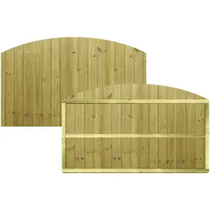 Dome Top Tongue & Groove Fence Panel (Pack of 4) Width: 6ft x Height: 3ft Vertical Interlocking Planks Fully Framed