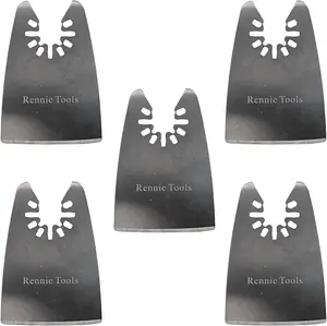 Rennie Tools Pack Of 5 x 52mm Wide Flat Scraper Oscillating Multitool Blades for Scraping Cutting Removing Paint Adhesive Sealant