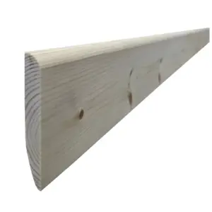 PACK OF 5 (Total 5 Units) - 19mm x 75mm (15mm x 70mm Finish) Dual Profile Chamfered & Round Timber Skirting Board- 3.6m Length