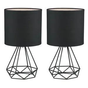 Beechmoor 31.6Cm Black Paint Table Lamp Set (Set of 2)