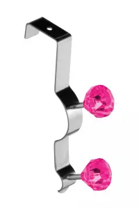 Essentials by Premier Over Door Hot Pink Diamantes Double Hook