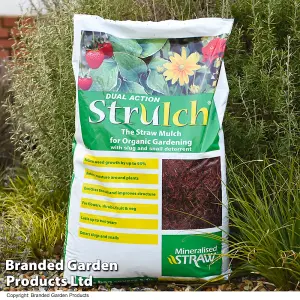 Strulch Mineralised Straw Garden Mulch - 100 Litre Bag x 20 - Natural Slug & Snail Deterrent