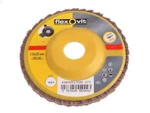 Flexovit Flap Disc For Angle Grinders 115mm 40G