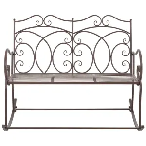 vidaXL Garden Bench 104 cm Iron Antique Brown