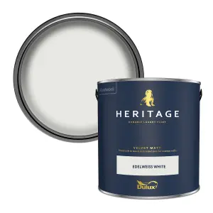 Dulux Trade Heritage Edelweiss White Velvet matt Wall paint, 2.5L