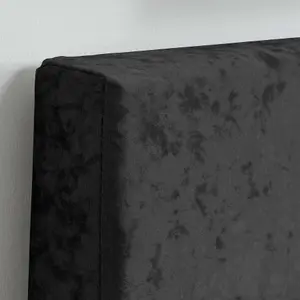 Double Bed Frame & Mattress Black Velvet Fabric Birlea Sleepsoul Paris 4FT6