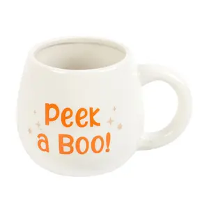 Something Different Peek A Boo Rounded Peakaboo Mug White/Orange (One Size)