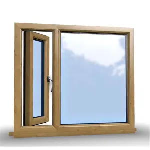 1145mm (W) x 995mm (H) Wooden Stormproof Window - 1/3 Right Opening Window - Toughened Safety Glass