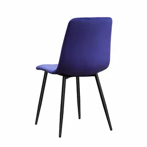 Dining Chair - Metal - L52 x W44 x H86 cm - Black/Blue