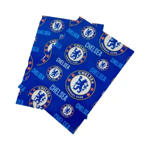 Chelsea FC Text Gift Wrap Blue (One Size)