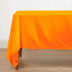 Homescapes Orange Cotton Square Tablecloth 137 x 137 cm