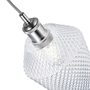 Modern and Compact Diamond Design Clear Glass Pendant Lamp Shade - 17cm x 17cm